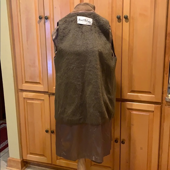 Vintage Leather Suede Long Coat Tailored For Marshall Fields - Picture 6 of 8